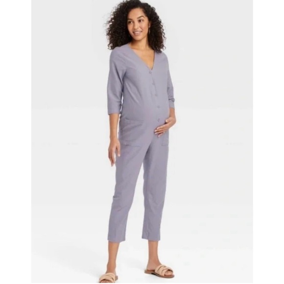 The Nines by Hatch Target Maternity Jumpsuit one piece size s small purple - Picture 7 of 9